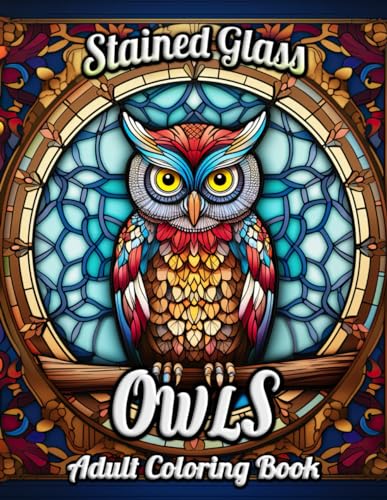 Stained Glass Owls Adult Coloring Book: Enchanting Night Owls & Glass Art - Discover Serenity and Artistic Joy with Every Page von Independently published