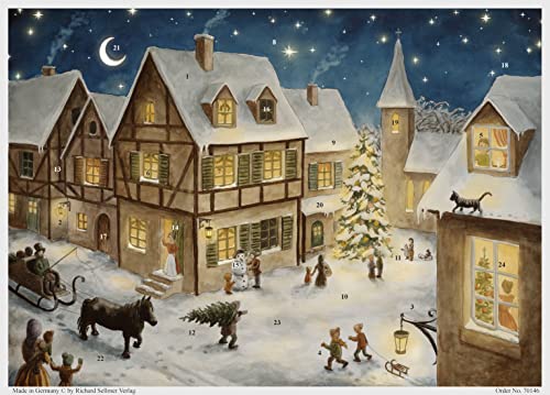 Adventskalender "Weihnachtsabend im Dorf": Papier-Adventskalender
