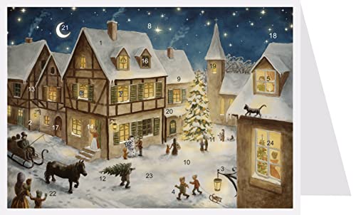 Nostalgischer Postkarten Adventskalender mit Umschlag