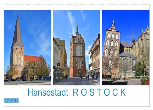 Hansestadt ROSTOCK, das Tor zur Ostsee (Wandkalender 2025 DIN A2 quer), CALVENDO Monatskalender von CALVENDO