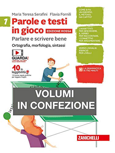 Parole e testi in gioco. Parlare e scrivere bene. Edizione rossa. Con quaderno. Per la Scuola media. Con Contenuto digitale (fornito elettronicamente). Ortografia, morfologia, sintassi (Vol. 1) von Zanichelli
