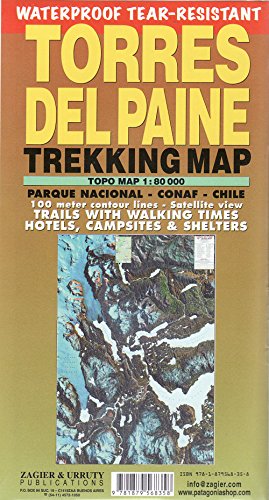 Torres del Paine Waterproof Trekking Map (English/Spanish Edition) von Zagier & Urruty