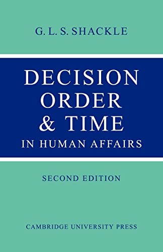 Decision Order and Time in Human Affairs von Cambridge University Press