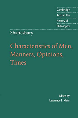 Shaftesbury: Characteristics of Men (Cambridge Texts in the History of Philosophy) von Cambridge University Press