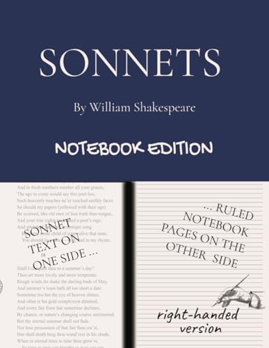 SHAKESPEARE'S SONNETS: Notebook Edition with all sonnets plus lined notebook pages for student, stage and classroom use (RIGHT-hand version) von Independently published