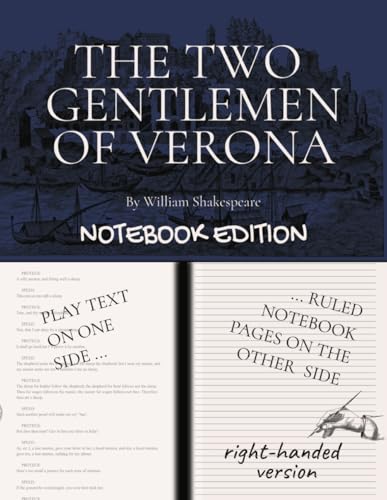 THE TWO GENTLEMEN OF VERONA: Notebook Edition with full play plus lined notebook pages for student, stage and classroom use (RIGHT-hand version) von Independently published