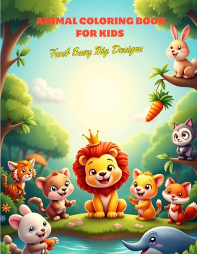 Cute Animal Coloring Book for Kids - Fun & Easy Big Designs von Independently published