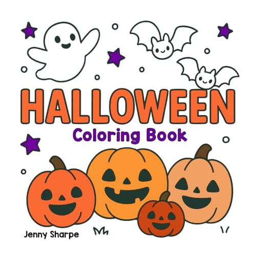Halloween Coloring Book: 40 Pages of Cute and Spooky Halloween Themed Illustrations to Color (Simple and Easy Coloring Books) von Independently published