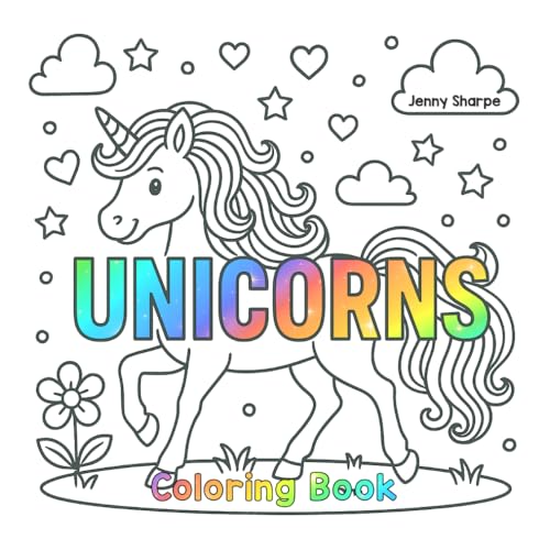 Unicorn Coloring Book: 40 Pages of Simple and Easy Unicorns To Color (Simple and Easy Coloring Books) von Independently published