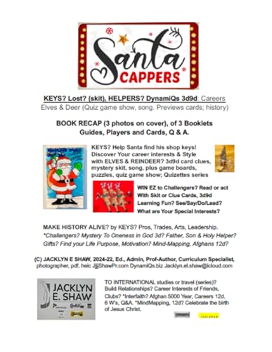 Santa Cappers: Keys? (skit?) DynamiQs 3d9d: Careers, History, Quiz game (show, song, cards) von Ghostwriting Mentors