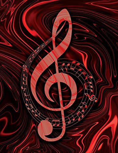 Music Songwriting Journal - Blank Sheet Music - Manuscript Paper for Songwriters and Musicians - Liquid Marble Series Red and Black: Composition Notebook for Composing Music