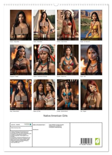 Native American Girls (hochwertiger Premium Wandkalender 2025 DIN A2 hoch), Kunstdruck in Hochglanz von CALVENDO