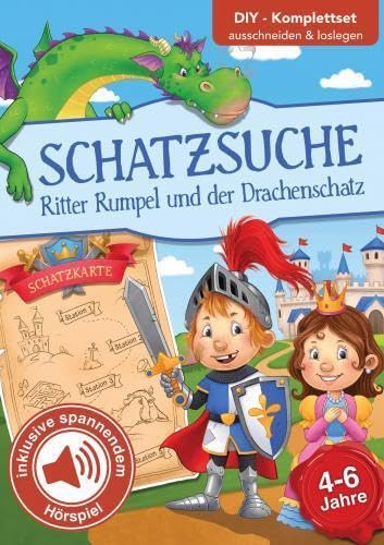 Schatzsuche "Ritter Rumpel und der Drachenschatz" inkl. spannendem Hörspiel für Kinder von 4-6 Jahren: Die fertige Schnitzeljagd für deinen Kindergeburtstag von Stift+Feder Kinderbücher