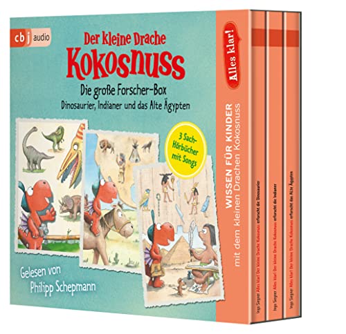 Alles klar! Der kleine Drache Kokosnuss - Die große Forscher-Box: Dinosaurier, Indianer und das Alte Ägypten (Drache-Kokosnuss-Sachbuchreihe, Band 10)