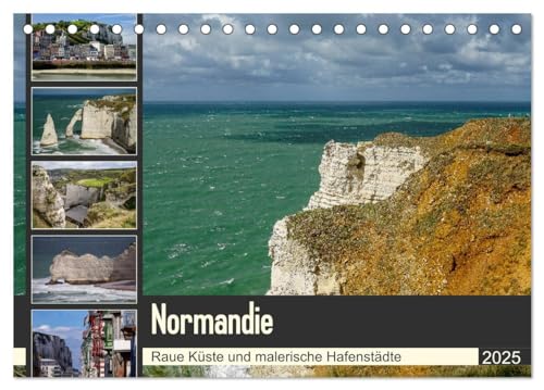 Normandie - Raue Küste und malerische Hafenstädte (Tischkalender 2025 DIN A5 quer), CALVENDO Monatskalender von CALVENDO