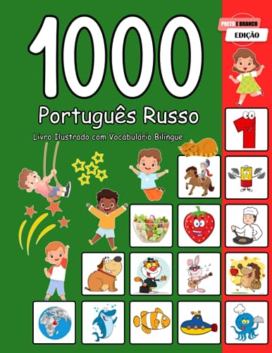 1000 Português Russo Livro Ilustrado com Vocabulário Bilíngue