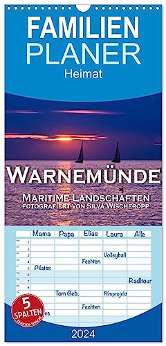 Familienplaner 2024 - Warnemünde - Maritime Landschaften mit 5 Spalten (Wandkalender, 21 cm x 45 cm) CALVENDO