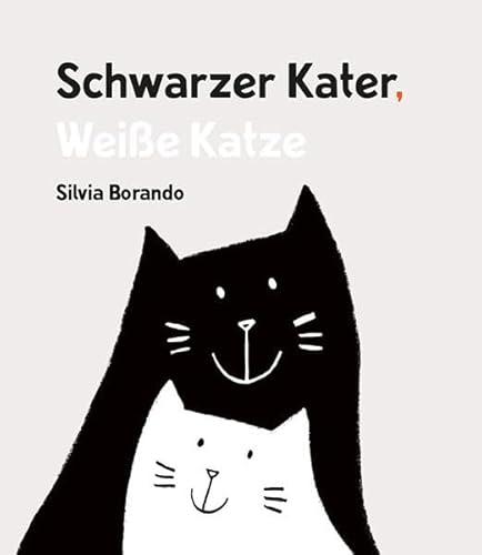 Schwarzer Kater, Weiße Katze Schwarzer Kater, Weiße Katze