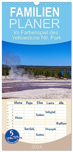Familienplaner 2024 - Im Farbenspiel des Yellowstone Natl. Park mit 5 Spalten (Wandkalender, 21 cm x 45 cm) CALVENDO von CALVENDO