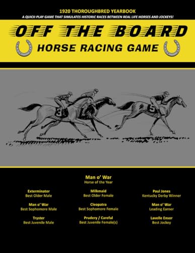 Off The Board Horse Racing Game: 1920 Thoroughbred Yearbook von Independently published