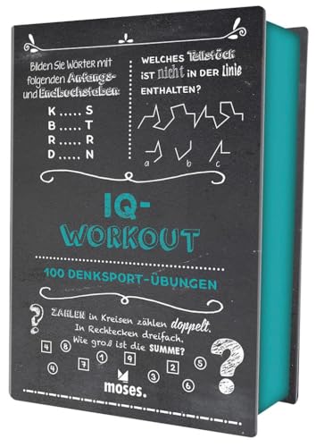 moses. Quiz-Box IQ-Workout | 100 Denksportübungen für einen fitten Kopf | Für Kinder ab 12 Jahren und Erwachsene von moses