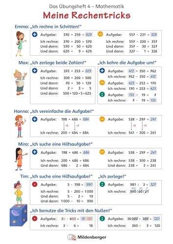 Das Übungsheft Mathematik 4 – Überarbeitete Neuauflage – Poster Meine Rechentricks von Mildenberger Verlag GmbH