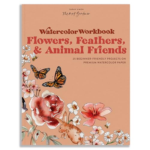 Watercolor Workbook: Flowers, Feathers, and Animal Friends: 25 Beginner-Friendly Projects on Premium Watercolor Paper (Watercolor Workbook Series, Band 2) von Paige Tate & Co