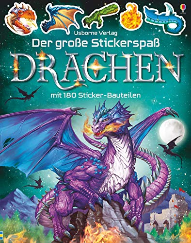 Der große Stickerspaß: Drachen: Mit 180 Sticker-Bauteilen (Der-große-Stickerspaß-Reihe)