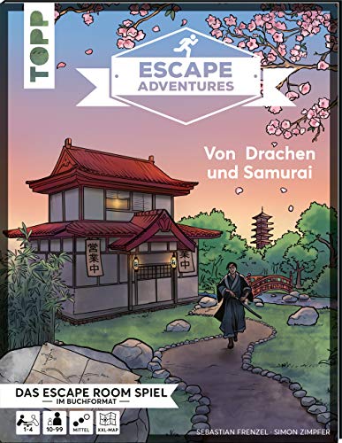 Escape Adventures – Von Drachen und Samurai: Das ultimative Escape-Room-Erlebnis jetzt auch als Buch! Mit XXL-Mystery-Map für 1-4 Spieler. 90 Minuten Spielzeit von Frech
