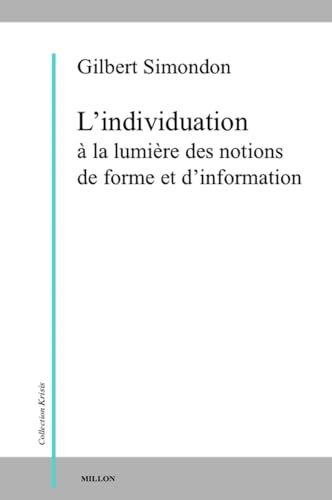 INDIVIDUATION A LA LUMIERE DES NOTIONS DE FORME... von MILLON