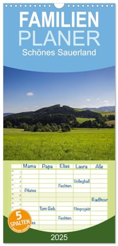 Familienplaner 2025 - Schönes Sauerland mit 5 Spalten (Wandkalender, 21 cm x 45 cm), CALVENDO von CALVENDO