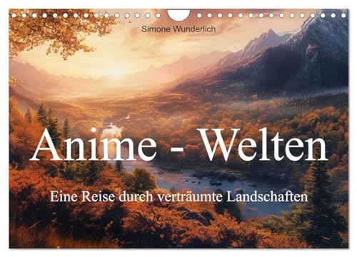 Anime - Welten: Eine Reise durch verträumte Welten (Wandkalender 2025 DIN A4 quer), CALVENDO Monatskalender