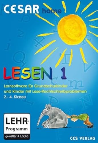 CESAR home Lesen 1: Lernspiele zum Lese-Rechtschreiberwerb: Lernsoftware für Grundschulkinder und Kinder mit Lese-Rechtschreibproblemen. 2. bis 4 Klasse. Für Windows XP/Vista/7