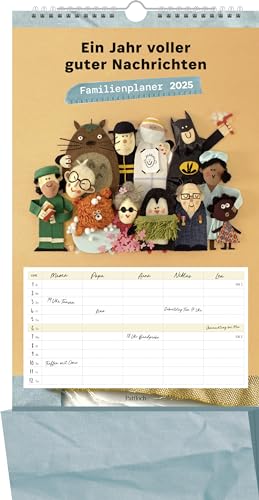 Familienplaner 2025: Ein Jahr voller guter Nachrichten: Familienkalender. Der perfekte "Family Organizer" mit 5 Spalten und Zetteltasche