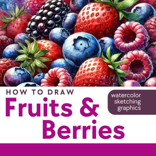 How to Draw Fruits and Berries - book of sketching, graphic drawing, and watercolor painting: Over 100 illustrations of fruits and berries von Independently published