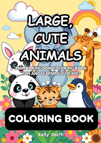Large, Cute Animals | Animal Kingdom Coloring Book: Fun and Learning for Kids Aged 4-10 | Large Pages, 55 Unique Images, and Engaging Mazes for Endless Fun! von Independently published