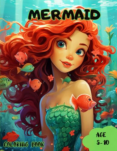 Mermaid Coloring Book: Awesome mermaid coloring book for kids age 5-10