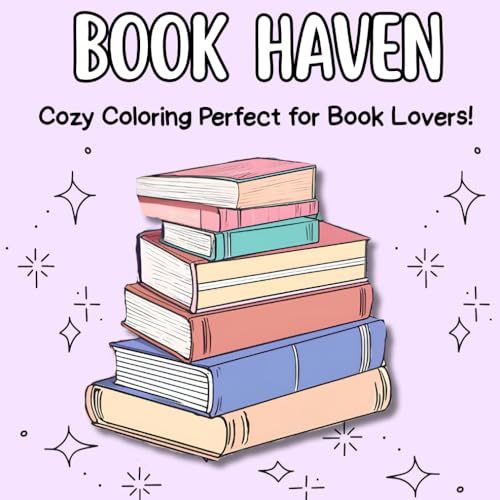 Book Haven: A Cozy Adult Coloring Book for Book Lovers with Thick Lines von Independently published