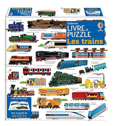 Les trains - Coffret livre et puzzle: Livre sur les trains avec un puzzle de 49 pièces Les trains - Coffret livre et puzzle: Livre sur les trains avec un puzzle de 49 pièces