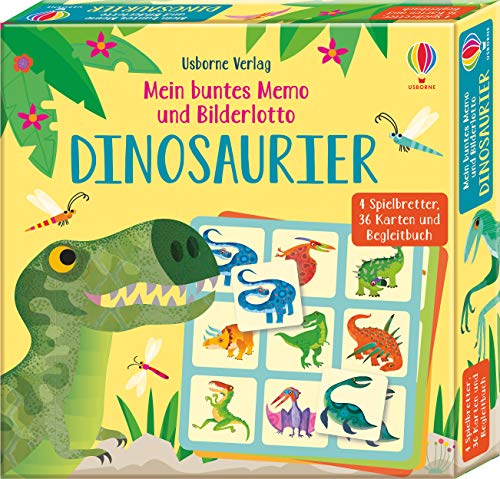 Mein buntes Memo und Bilderlotto: Dinosaurier: 4 Spielbretter, 36 Karten und Begleitbuch