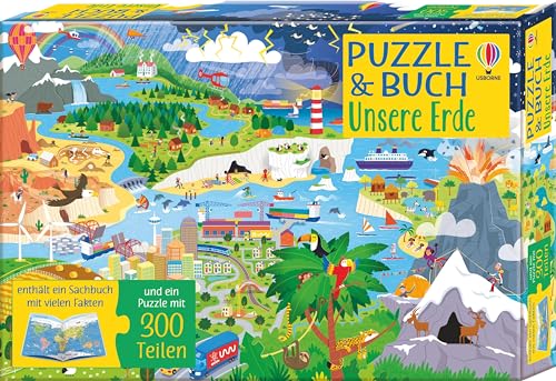 Puzzle & Buch: Unsere Erde: Puzzle mit 300 Teilen plus Sachbuch (Puzzle-und-Buch-Reihe) von Usborne Publishing