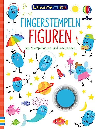 Usborne Minis: Fingerstempeln Figuren: Mini-Malbuch mit Stempelfarbe und Anleitungen – ab 6 Jahren (Usborne-Minis-Reihe)