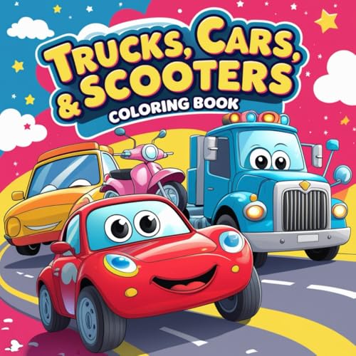Trucks, Cars & Scooters Coloring Book: A Fun Vehicle Coloring Book for Kids: A Wonderful Trucks, Cars, and Scooters Coloring Book for Kids Who Love Vehicles Trucks, Cars & Scooters Coloring Book: A Fun Vehicle Coloring Book for Kids: A Wonderful Trucks, Cars, and Scooters Coloring Book for Kids Who Love Vehicles von Independently published