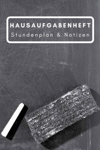 Hausaufgabenheft mit Stundenplan und Platz für Notizen schlicht & einfach gestaltet im A5 Format mit über 100 Seiten 4 Stundenplänen 54 Wochen ... ideal für alle Altersklassen geeignet