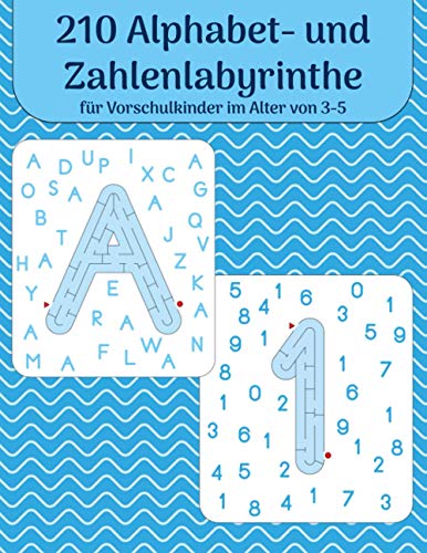 210 Alphabet- und Zahlenlabyrinthe für Vorschulkinder im Alter von 3-5