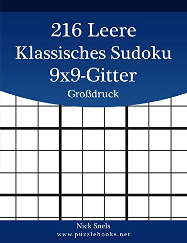 216 Leere Klassisches Sudoku 9x9-Gitter Großdruck