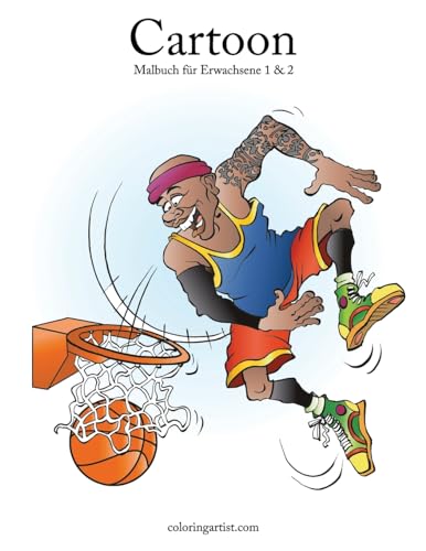 Cartoon-Malbuch für Erwachsene 1 & 2 Cartoon-Malbuch für Erwachsene 1 & 2