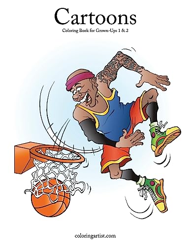 Cartoons Coloring Book for Grown-Ups 1 & 2