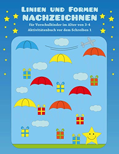 Linien und Formen nachzeichnen für Vorschulkinder im Alter von 3-4 - Aktivitätenbuch vor dem Schreiben 1