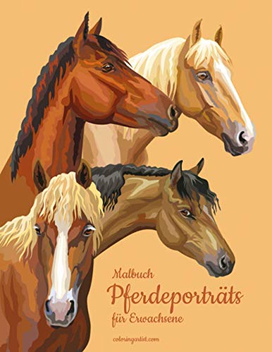 Malbuch Pferdeporträts für Erwachsene von Independently Published
